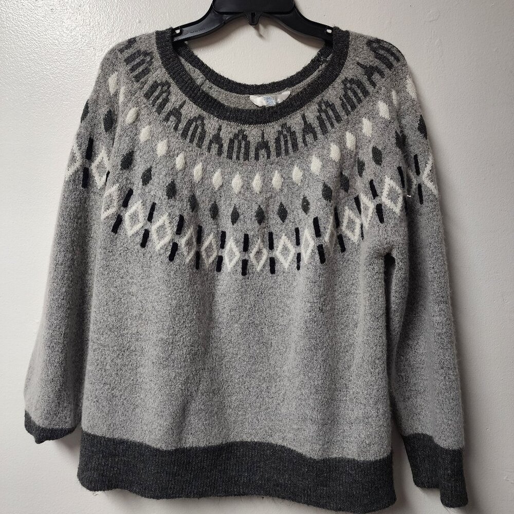 time and Tru XL 16-18 light grey fair isle sweater acrylic blend skiwear